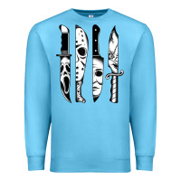 Ocean Blue knives horror movie friday halloween horror goth evil t shirt Premium Sweatshirt - InspiraDesign