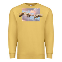 Antique Gold creation of adam hands aesthetic t shirt Premium Sweatshirt - InspiraDesign