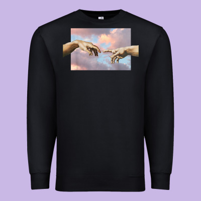 Creation Of Adam Hands Aesthetic T Shirt Premium Sweatshirt Designed By Inspiradesign