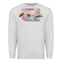 Dove Grey creation of adam hands aesthetic t shirt Premium Sweatshirt - InspiraDesign