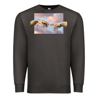 Smoke creation of adam hands aesthetic t shirt Premium Sweatshirt - InspiraDesign