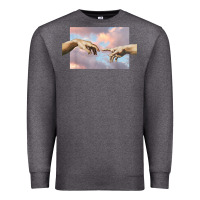 Charcoal Heather creation of adam hands aesthetic t shirt Premium Sweatshirt - InspiraDesign