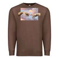 Chestnut creation of adam hands aesthetic t shirt Premium Sweatshirt - InspiraDesign