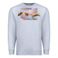 Heather Grey creation of adam hands aesthetic t shirt Premium Sweatshirt - InspiraDesign
