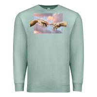 Seafoam creation of adam hands aesthetic t shirt Premium Sweatshirt - InspiraDesign