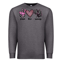 Charcoal Heather peace love racing Premium Sweatshirt - JahusDesignShop