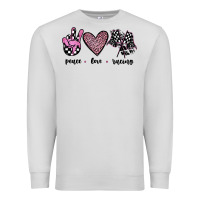 Dove Grey peace love racing Premium Sweatshirt - JahusDesignShop
