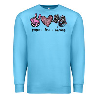 Ocean Blue peace love racing Premium Sweatshirt - JahusDesignShop