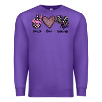 Purple peace love racing Premium Sweatshirt - JahusDesignShop