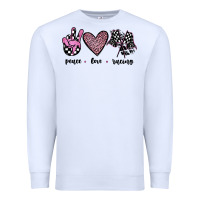 White peace love racing Premium Sweatshirt - JahusDesignShop