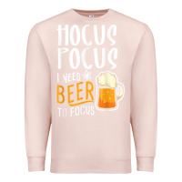 Pale Pink Hocus Pocus I Need Beer To Focus Funny Halloween Witch 1 Premium Sweatshirt - InspiraDesign