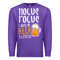 Purple Hocus Pocus I Need Beer To Focus Funny Halloween Witch 1 Premium Sweatshirt - InspiraDesign