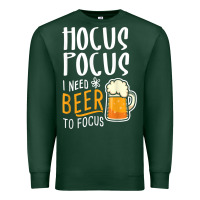Sports Green Hocus Pocus I Need Beer To Focus Funny Halloween Witch 1 Premium Sweatshirt - InspiraDesign
