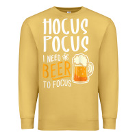 Antique Gold Hocus Pocus I Need Beer To Focus Funny Halloween Witch 1 Premium Sweatshirt - InspiraDesign