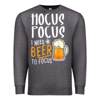 Charcoal Heather Hocus Pocus I Need Beer To Focus Funny Halloween Witch 1 Premium Sweatshirt - InspiraDesign