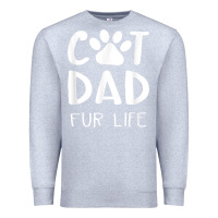 Heather Grey funny cat dad fathers day gift shirt fur life cat tee Premium Sweatshirt - InspiraDesign
