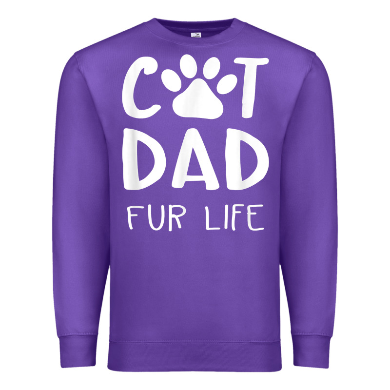 Funny Cat Dad Fathers Day Gift Shirt Fur Life Cat Tee Premium Sweatshirt by InspiraDesign | Teevron