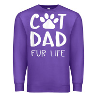 Purple funny cat dad fathers day gift shirt fur life cat tee Premium Sweatshirt - InspiraDesign