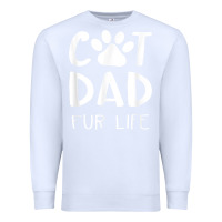 White funny cat dad fathers day gift shirt fur life cat tee Premium Sweatshirt - InspiraDesign