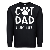 Black funny cat dad fathers day gift shirt fur life cat tee Premium Sweatshirt - InspiraDesign