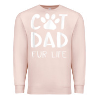 Pale Pink funny cat dad fathers day gift shirt fur life cat tee Premium Sweatshirt - InspiraDesign