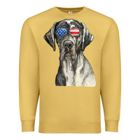 Antique Gold great dane sunglasses american usa flag 4th of july fourth t shirt Premium Sweatshirt - InspiraDesign