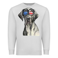 Dove Grey great dane sunglasses american usa flag 4th of july fourth t shirt Premium Sweatshirt - InspiraDesign