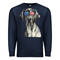 Navy great dane sunglasses american usa flag 4th of july fourth t shirt Premium Sweatshirt - InspiraDesign
