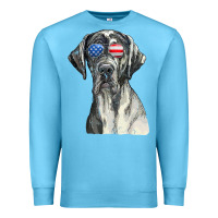Ocean Blue great dane sunglasses american usa flag 4th of july fourth t shirt Premium Sweatshirt - InspiraDesign
