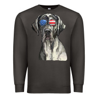 Smoke great dane sunglasses american usa flag 4th of july fourth t shirt Premium Sweatshirt - InspiraDesign