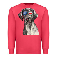 Cardinal great dane sunglasses american usa flag 4th of july fourth t shirt Premium Sweatshirt - InspiraDesign