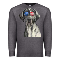 Charcoal Heather great dane sunglasses american usa flag 4th of july fourth t shirt Premium Sweatshirt - InspiraDesign