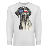 Oatmeal Heather great dane sunglasses american usa flag 4th of july fourth t shirt Premium Sweatshirt - InspiraDesign