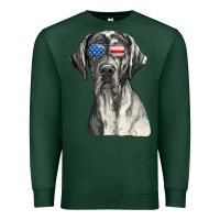 Sports Green great dane sunglasses american usa flag 4th of july fourth t shirt Premium Sweatshirt - InspiraDesign