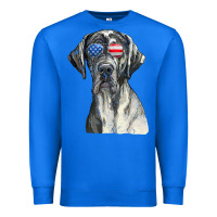 True Royal great dane sunglasses american usa flag 4th of july fourth t shirt Premium Sweatshirt - InspiraDesign