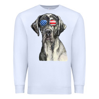 White great dane sunglasses american usa flag 4th of july fourth t shirt Premium Sweatshirt - InspiraDesign