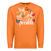Carrot With God All Things Are Possible  Religious Butterfly Art Premium Sweatshirt - InspiraDesign