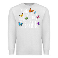 Oatmeal Heather With God All Things Are Possible  Religious Butterfly Art Premium Sweatshirt - InspiraDesign
