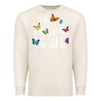 Sandshell With God All Things Are Possible  Religious Butterfly Art Premium Sweatshirt - InspiraDesign