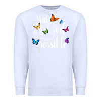 White With God All Things Are Possible  Religious Butterfly Art Premium Sweatshirt - InspiraDesign