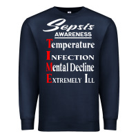 Navy Sepsis Awareness  Know Sepsis Signs  Sepsis Surviv Premium Sweatshirt - InspiraDesign