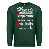 Sports Green Sepsis Awareness  Know Sepsis Signs  Sepsis Surviv Premium Sweatshirt - InspiraDesign