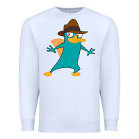 White Perry The Platypus Premium Sweatshirt - InspiraDesign