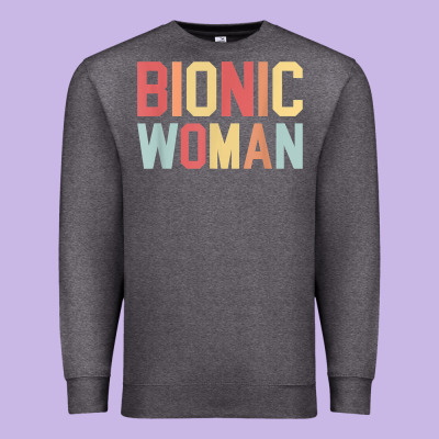 Bionic Woman Injury Accident Broken Hip Leg Arm Surgery T Shirt Premium Sweatshirt Designed By Inspiradesign