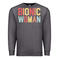 Charcoal Heather bionic woman injury accident broken hip leg arm surgery t shirt Premium Sweatshirt - InspiraDesign