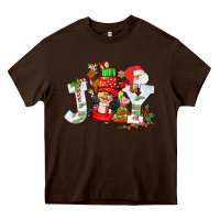 Chocolate Brown christmas joy girl gnome Heavy Core Tee - CowGirlArtShop