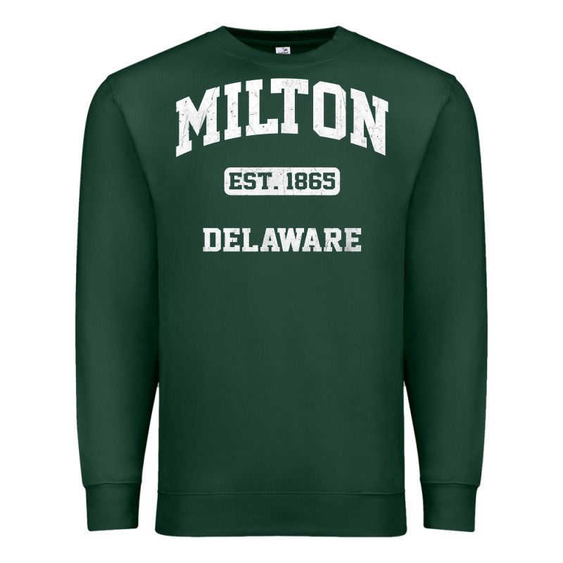 Milton Delaware De Vintage State Athletic Style T Shirt Premium Sweatshirt by InspiraDesign | Teevron