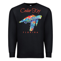 Black Cedar Key Florida Watercolor Sea Turtle Sweatshirt Premium Sweatshirt - InspiraDesign