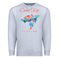 Heather Grey Cedar Key Florida Watercolor Sea Turtle Sweatshirt Premium Sweatshirt - InspiraDesign