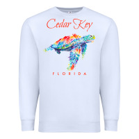 White Cedar Key Florida Watercolor Sea Turtle Sweatshirt Premium Sweatshirt - InspiraDesign